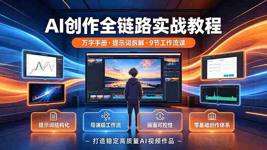 AI创作全链路实战教程｜万字手册·提示词拆解·9节工作流课，打造稳定高质量AI视频作品