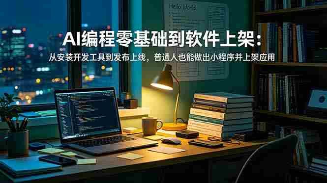 AI编程零基础到软件上架：从安装开发工具到发布上线，普通人也能做出小程序并上架应用商店
