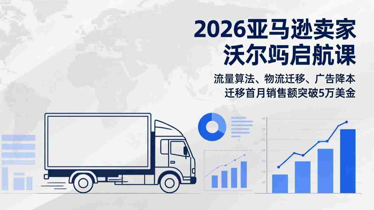 2026亚马逊卖家沃尔玛启航课，流量算法、物流迁移、广告降本，迁移首月销售额突破5万美金