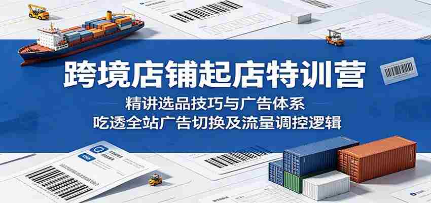 跨境店铺起店特训营：精讲选品技巧与广告体系，吃透全站广告切换及流量调控逻辑