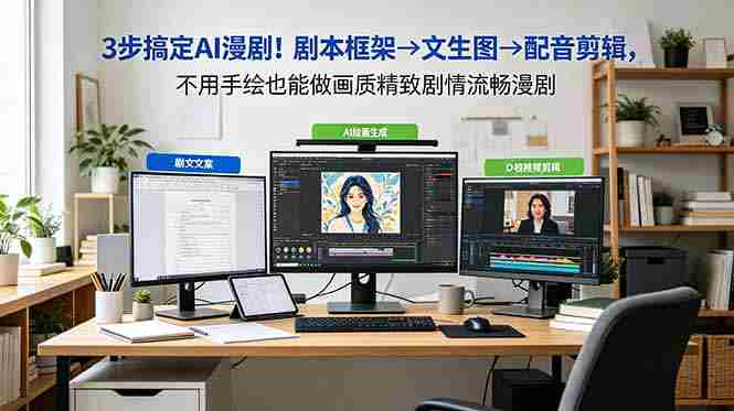 3步搞定AI漫剧！剧本框架→文生图→配音剪辑，不用手绘也能做画质精致剧情流畅漫剧