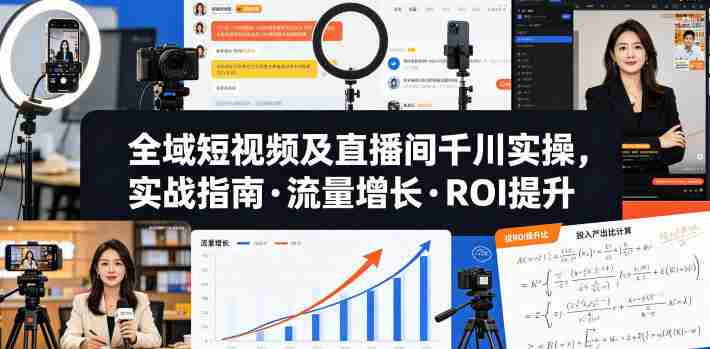 全域短视频及直播间千川实操，实战指南·流量增长·ROI提升（更新）