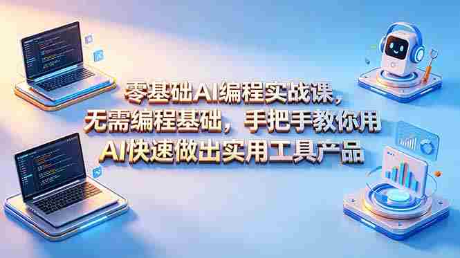 零基础AI编程实战课-更新，无需编程基础，手把手教你用AI快速做出实用工具产品