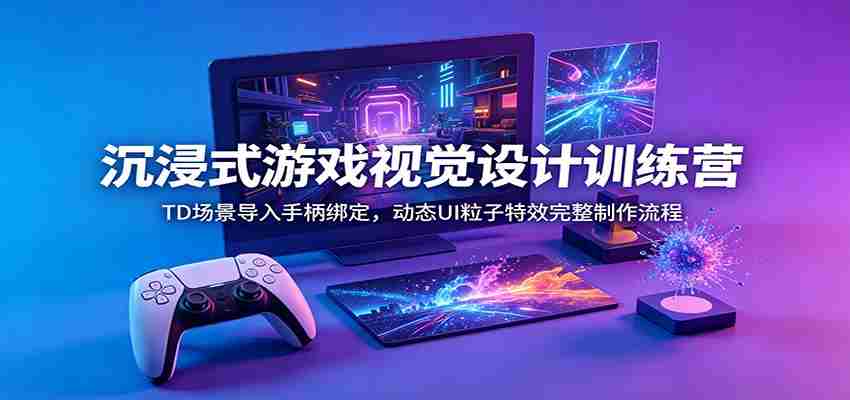 沉浸式游戏视觉设计训练营：TD场景导入手柄绑定，动态UI粒子特效完整制作流程