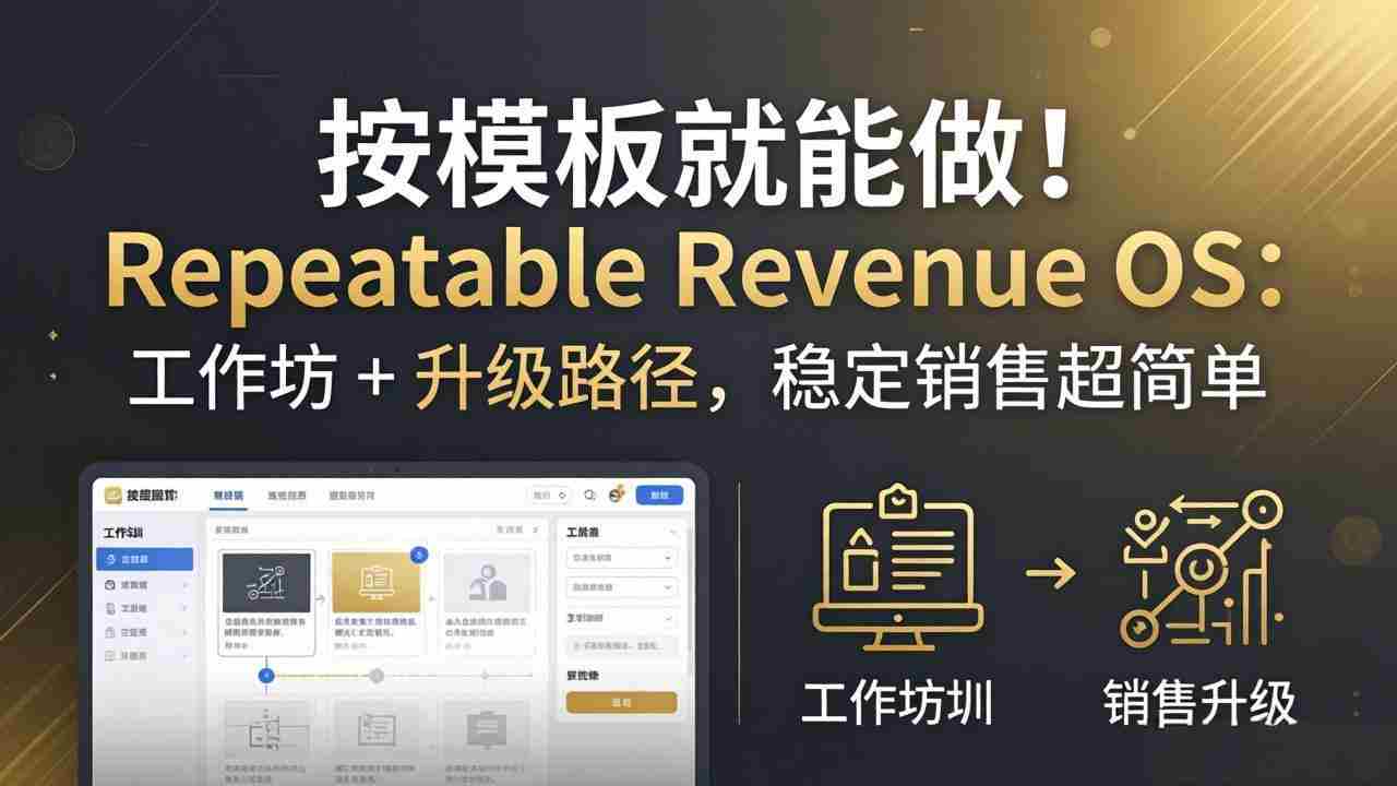 按模板就能做！Repeatable Revenue OS：工作坊 + 升级路径，稳定销售超简单