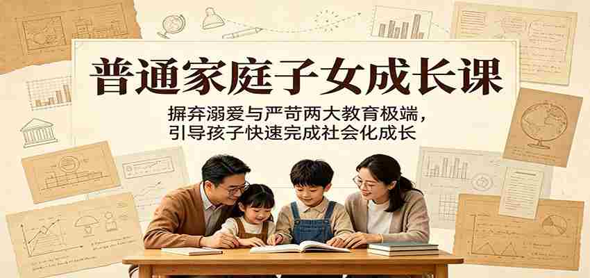 普通家庭子女成长课：摒弃溺爱与严苛两大教育极端，引导孩子快速完成社会化成长