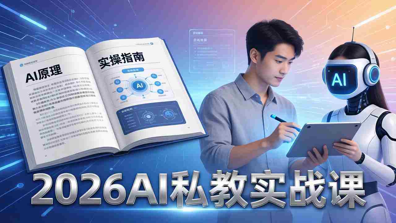 2026AI私教实战课：从AI原理到全场景实操，零基础学会用AI提效+单人单干创业