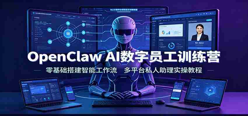 OpenClaw AI数字员工训练营：零基础搭建智能工作流，多平台私人助理实操教程
