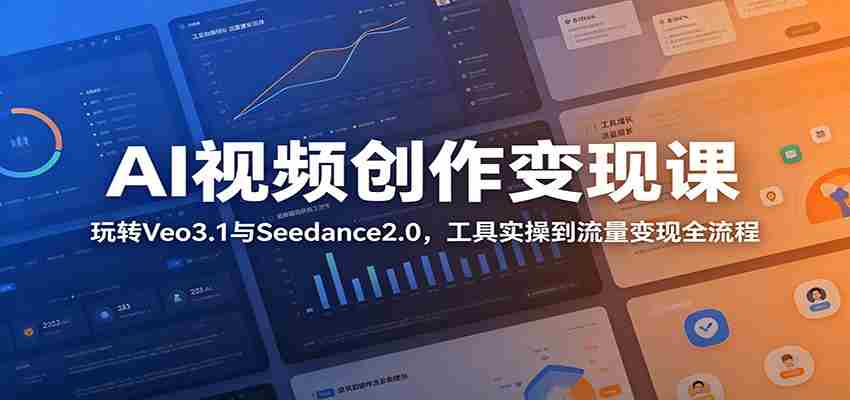 AI视频创作变现课：玩转Veo3.1与Seedance2.0，工具实操到流量变现全流程