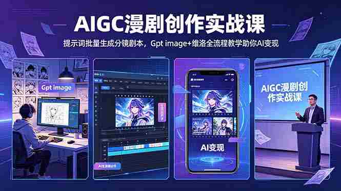 AIGC漫剧创作实战课-更新5月16，提示词批量生成分镜剧本，Gpt image+维洛全流程教学助你AI变现