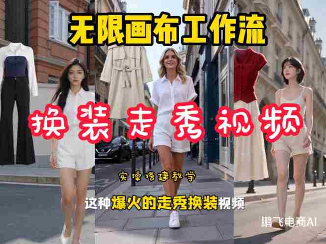 无限画布工作流一键制作炫酷换装视频，实操搭建教学，学完你也能快速制作各种带货视频