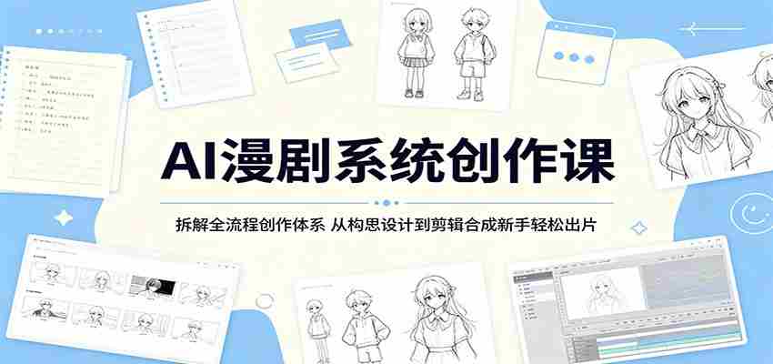 AI漫剧系统创作课：拆解全流程创作体系，从构思设计到剪辑合成新手轻松出片