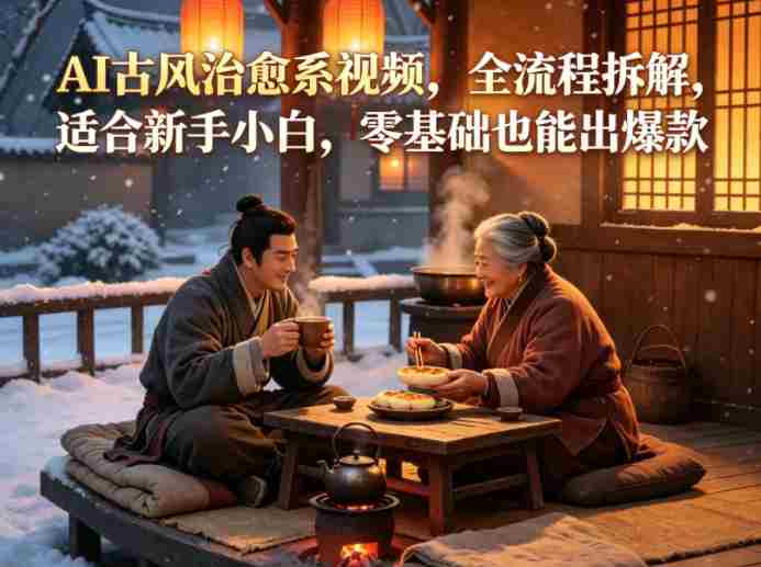 AI古风治愈系视频，全流程拆解，适合新手小白，零基础也能出爆款