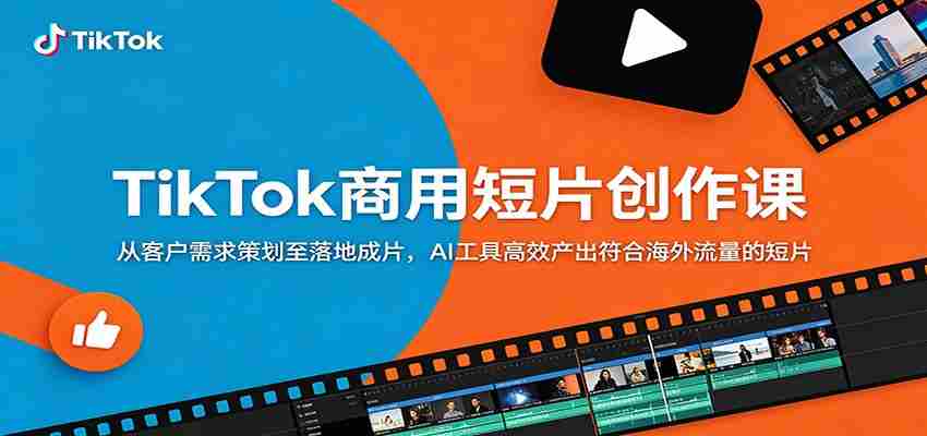 TikTok商用短片创作课：从客户需求策划至落地成片，AI工具高效产出符合海外流量的短片