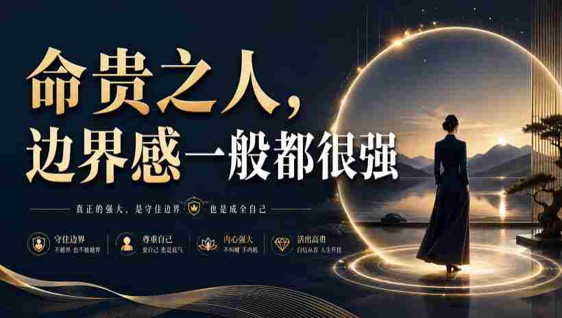 付费文章：命贵之人，边界感一般都很强