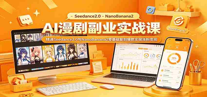 AI漫剧副业实战：Seedance2.0与NanoBanana2零基础复刻爆款实现涨粉变现