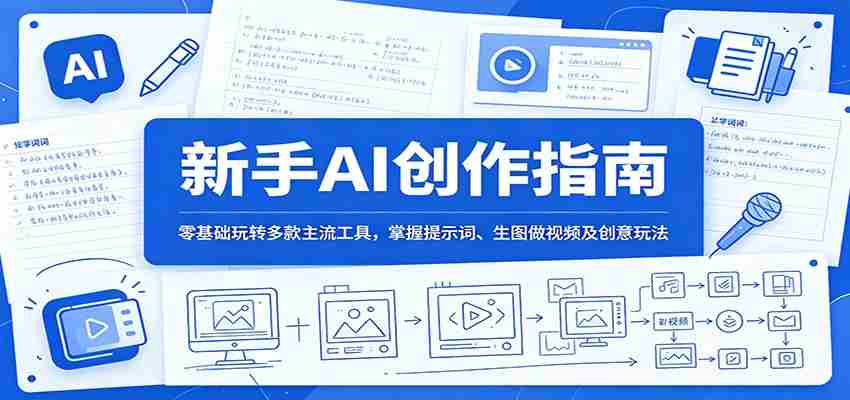 新手AI创作指南：零基础玩转多款主流工具，掌握提示词、生图做视频及创意玩法