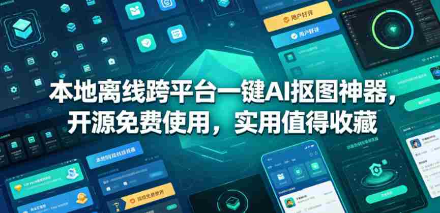 本地离线跨平台一键AI抠图神器，开源免费使用，实用值得收藏