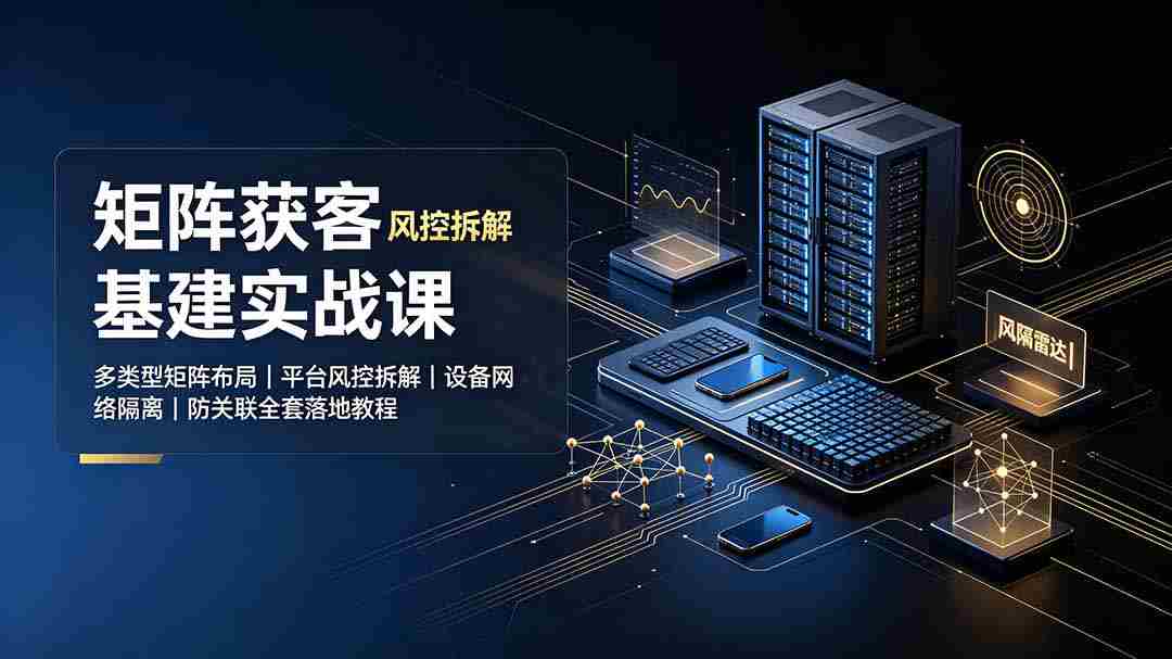 矩阵获客基建实战课：多类型矩阵布局｜平台风控拆解｜设备网络隔离｜防关联全套落地教程