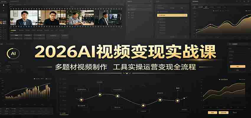2026AI视频变现实战课：多题材视频制作，工具实操运营变现全流程