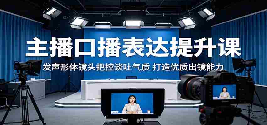主播口播表达提升课：发声形体镜头把控谈吐气质，打造优质出镜能力