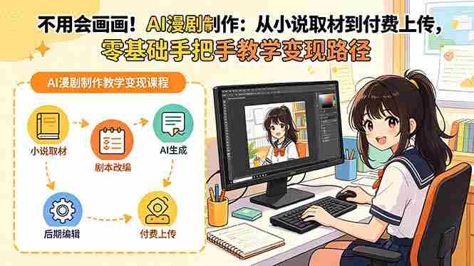 不用会画画！AI漫剧制作：从小说取材到付费上传，零基础手把手教学变现路径（更新）