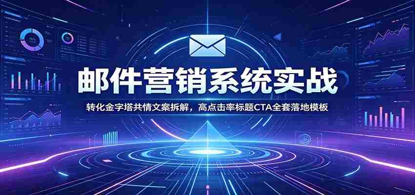 邮件营销系统实战：转化金字塔共情文案拆解，高点击率标题CTA全套落地模板
