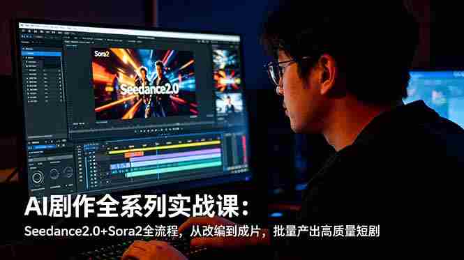 AI剧作全系列实战课：Seedance2.0+Sora2全流程，从改编到成片，批量产出高质量短剧