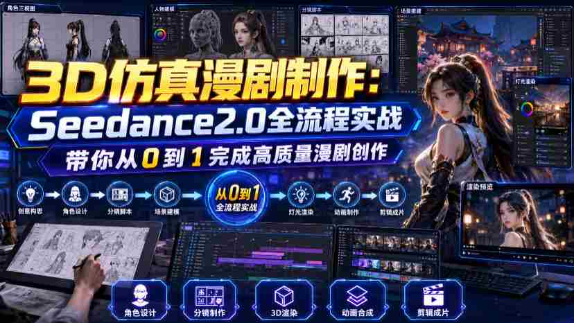 3D仿真漫剧制作：Seedance2.0全流程实战，带你从0到1完成高质量漫剧创作