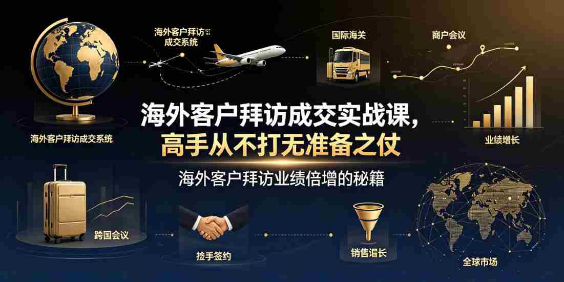 海外客户拜访成交实战课，高手从不打无准备之仗，海外客户拜访业绩倍增的秘籍