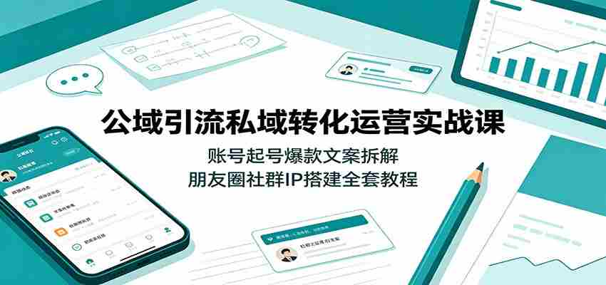 公域引流私域转化运营实战课：账号起号爆款文案拆解，朋友圈社群IP搭建全套教程