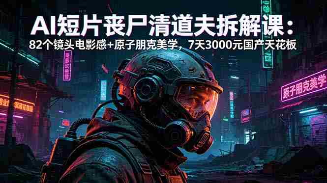 AI短片《丧尸清道夫》拆解课：82个镜头电影感+原子朋克美学，7天3000元国产天花板