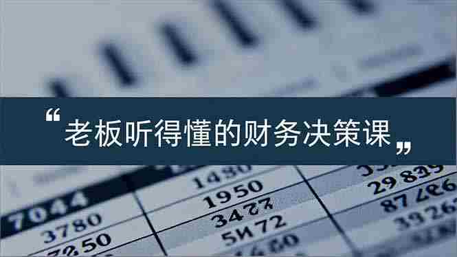老板能听得懂的财务决策课，报表解读、数据洞察、风险识别，用财务驱动业务增长