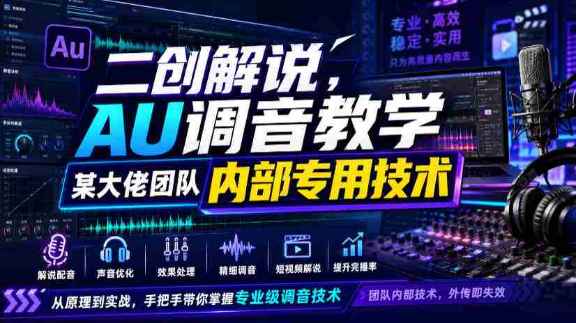 二创解说AU调音教学，某大佬团队内部专用技术