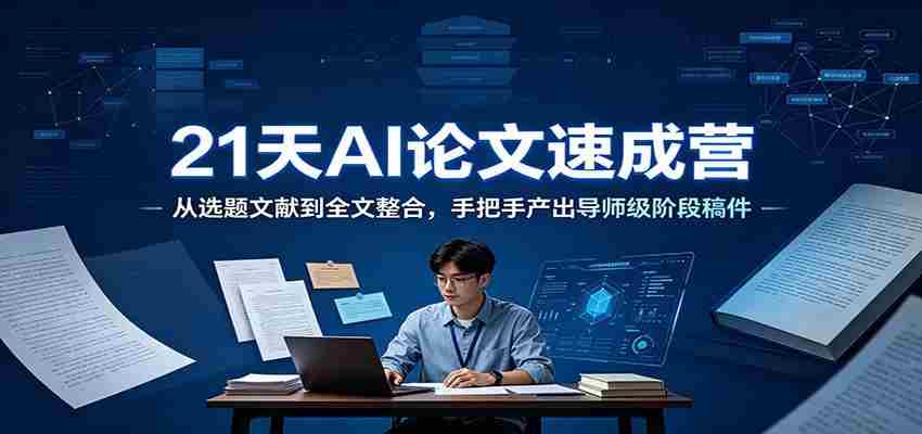 21天AI论文速成营：从选题文献到全文整合，手把手产出导师级阶段稿件