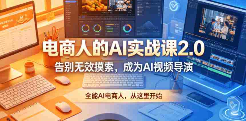电商人的AI实战课2.0，告别无效摸索，成为AI视频导演，全能AI电商人，从这里开始