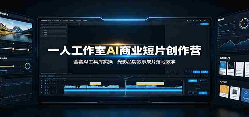 一人工作室AI商业短片创作营：全套AI工具库实操，光影品牌叙事成片落地教学
