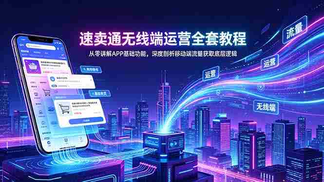 速卖通无线端运营全套教程，从零讲解APP基础功能，深度剖析移动端流量获取底层逻辑