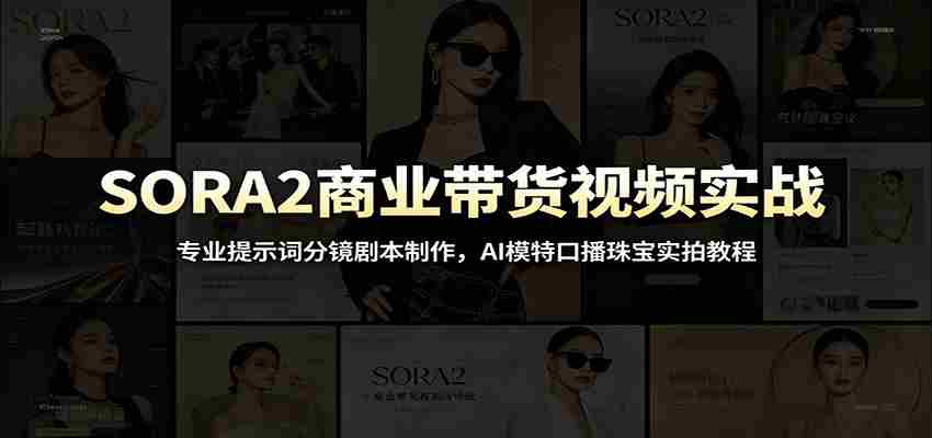 SORA2商业带货视频实战：专业提示词分镜剧本制作，AI模特口播珠宝实拍教程