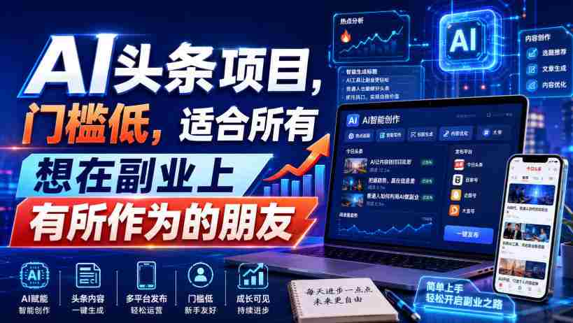 引力圈AI头条项目，门槛低，适合所有想在副业上有所作为的朋友