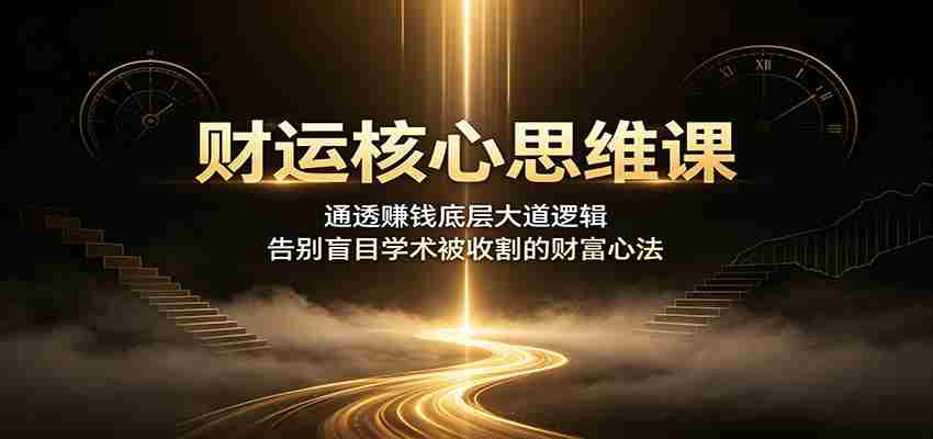 财运核心思维课：通透赚钱底层大道逻辑，告别盲目学术被收割的财富心法