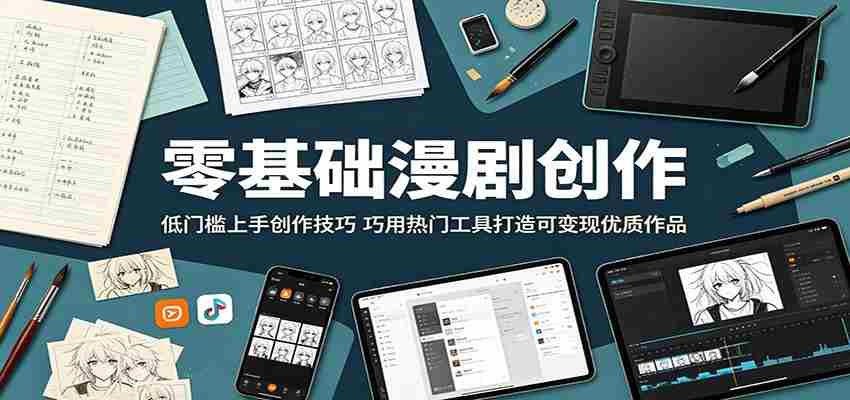 零基础漫剧创作：低门槛上手创作技巧，巧用热门工具打造可变现优质作品