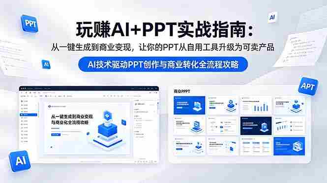 玩赚AI+PPT实战指南-更新5月13：从一键生成到商业变现，让你的PPT从自用工具升级为可卖产品