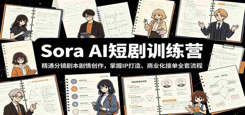 Sora AI短剧训练营：精通分镜剧本剧情创作，掌握IP打造、商业化接单全套流程