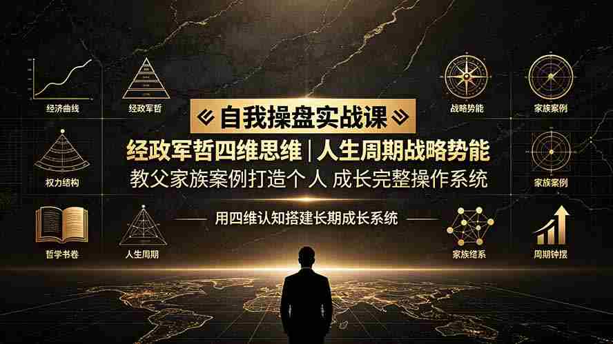 自我操盘实战课：经政军哲四维思维｜人生周期战略势能｜教父家族案例打造个人成长完整操作系统