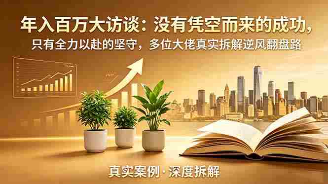 年入百万大访谈-更新：没有凭空而来的成功，只有全力以赴的坚守，多位大佬真实拆解逆风翻盘路