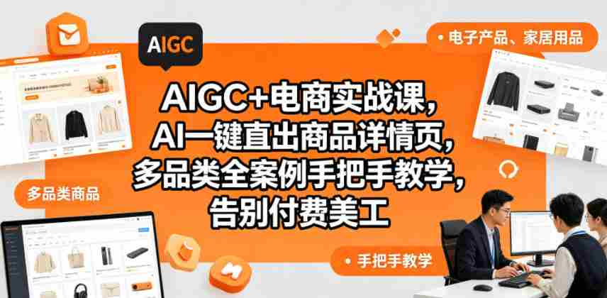 AIGC+电商实战课，AI一键直出商品详情页，多品类全案例手把手教学，告别付费美工（更新）