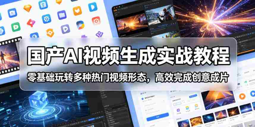 国产AI视频生成实战教程，零基础玩转多种热门视频形态，高效完成创意成片