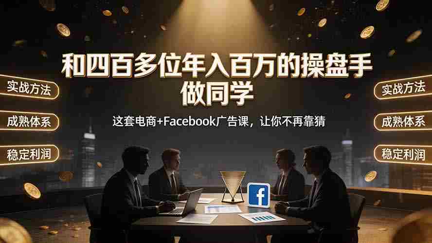 和四百多位年入百万的操盘手做同学——这套电商+Facebook广告课，让你不再靠猜【原创双语字幕】