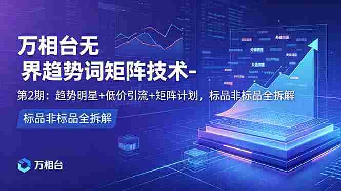 万相台无界趋势词矩阵技术-第2期：趋势明星+低价引流+矩阵计划，标品非标品全拆解